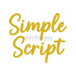 * Simple Script Embroidery Font .75" 1" 1.25" 1.5" 2"