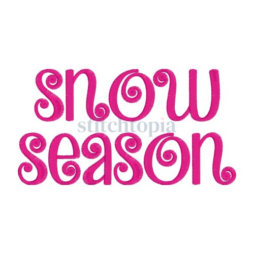 * Snow Season Embroidery Font .75" 1" 1.25" 1.5" 2" 2.5" 3"