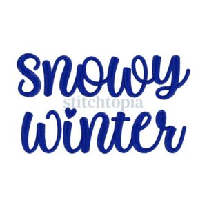 * Snowy Winter Embroidery Font .75" 1" 1.25" 1.5" 2"