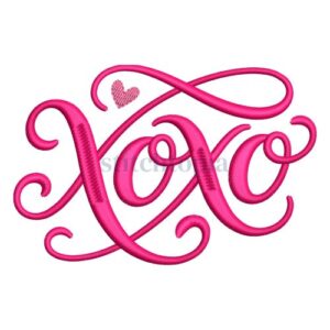 *  XOXO Script Embroidery Design