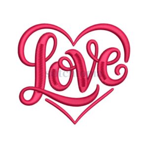 * Love Heart Embroidery Design