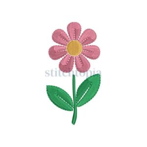 Pink Flower Embroidery Design