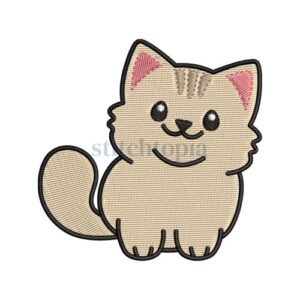 Cute Cat Embroidery Design