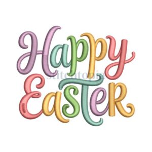 Happy Easter Thick Script Embroidery Design