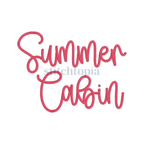 Summer Cabin Embroidery Font 3" 3.5" 4" 5" 6"