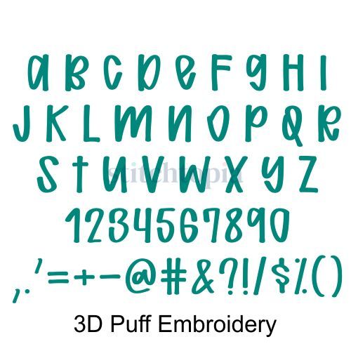 Crazy Reality 3D PUFF Embroidery Font 1" 1.25" 1.5" 2" - Image 3
