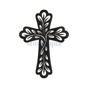 * Cross Leaf Cutouts Embroidery Design