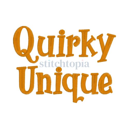* Quirky Unique Embroidery Font 2.5" 3" 3.5" 4" 5"