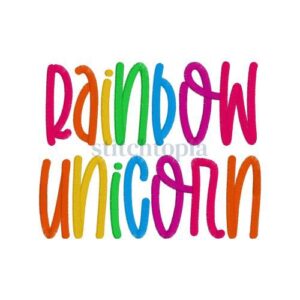 * Rainbow Unicorn Embroidery Font .75" 1" 1.25" 1.5" 2"