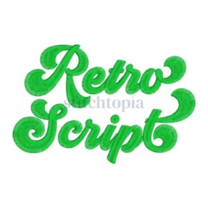 * Retro Script Embroidery Font .75" 1" 1.25" 1.5" 2"