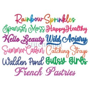 * Script Embroidery Font Bundle #33 - 10 Fonts