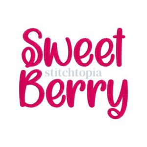 * Sweet Berry Embroidery Font .75" 1" 1.25" 1.5" 2"