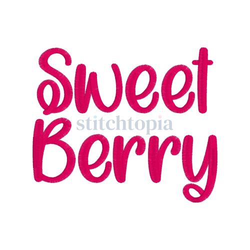 Sweet Berry Embroidery Font .75" 1" 1.25" 1.5" 2"