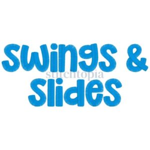 * Swings & Slides Embroidery Font .75" 1" 1.25" 1.5" 2"