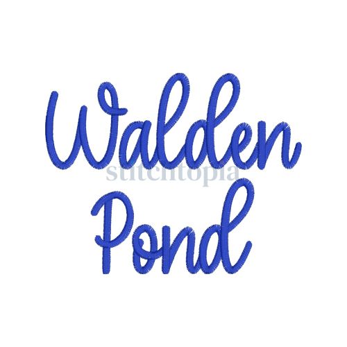 * Walden Pond Embroidery Font 2.5" 3" 3.5" 4" 5"