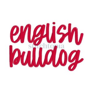 * English Bulldog Embroidery Font .75" 1" 1.25" 1.5" 2"