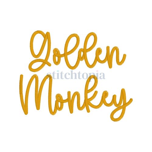 * Golden Monkey Embroidery Font .75" 1" 1.25" 1.5" 2"