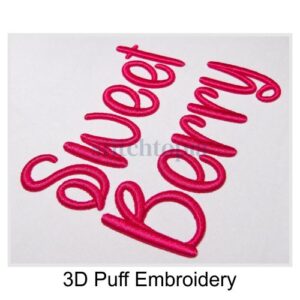 * Sweet Berry 3D PUFF Embroidery Font 1.5" 2" 2.5"