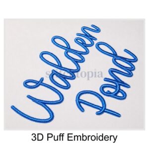 * Walden Pond 3D PUFF Embroidery Font 1.5" 2" 2.5"