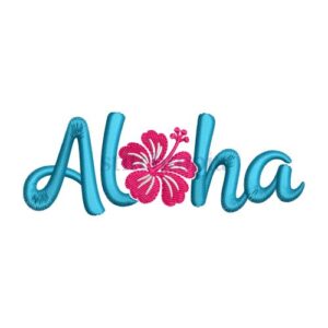 Aloha Hibiscus Embroidery Design