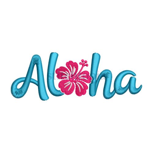 Aloha Hibiscus Embroidery Design
