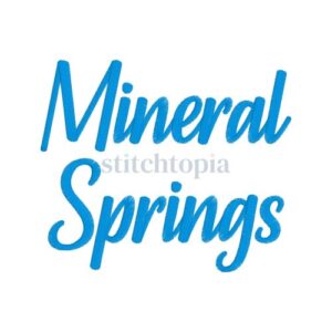 * Mineral Springs Embroidery Font .75" 1" 1.25" 1.5" 2"
