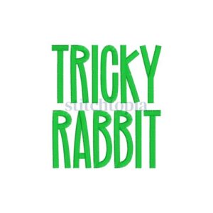 Tricky Rabbit Embroidery Font .75" 1" 1.25" 1.5" 2" 2.5" 3"