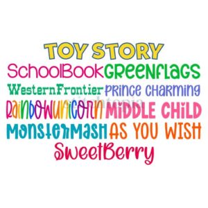 * Kid Embroidery Font Bundle #20 - 10 Fonts