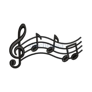 * Music Notes Embroidery Design