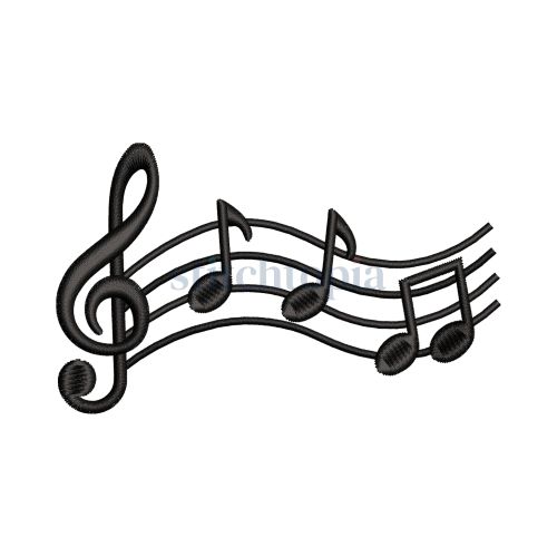 * Music Notes Embroidery Design