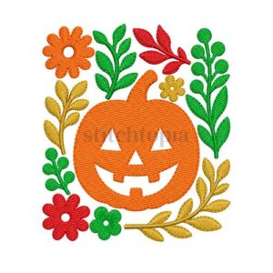 *  Floral Pumpkin Embroidery Design