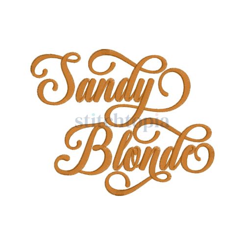 * Sandy Blonde Embroidery Font .75" 1" 1.25" 1.5" 2"
