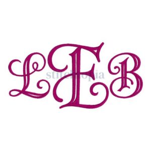 * Script Engraved Embroidery Monogram Font 1" 1.25" 1.5" 2" 2.5" 3"