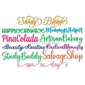 * Script Embroidery Font Bundle #35 - 10 Fonts