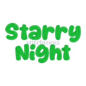 * Starry Night Embroidery Font .75" 1" 1.25" 1.5" 2"