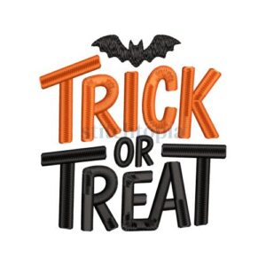 *  Trick Or Treat Bat Embroidery Design
