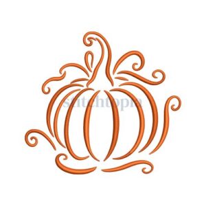 * Swirly Pumpkin Embroidery Design
